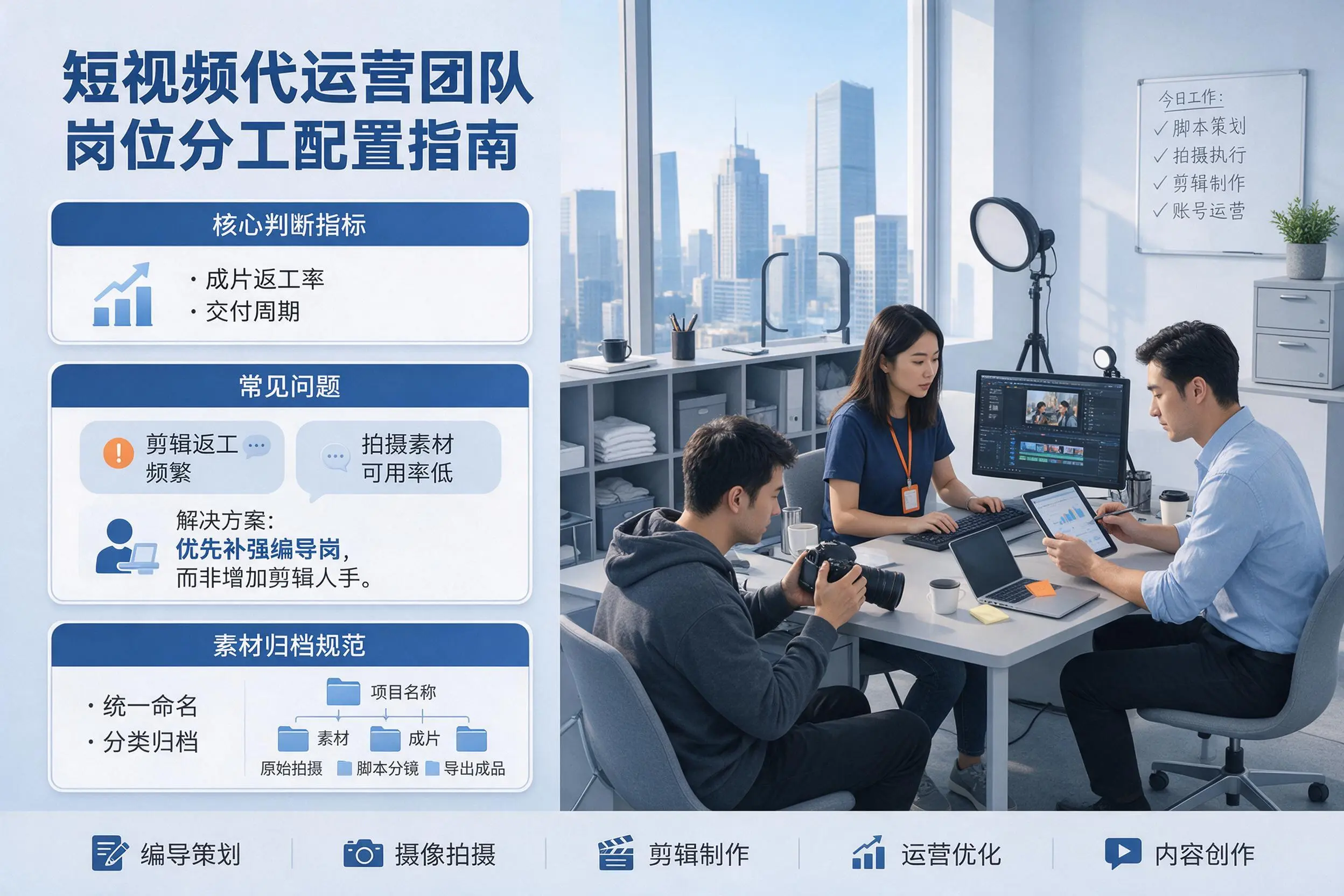 短视频代运营团队如何配置?遵义企业岗位分工科普说明