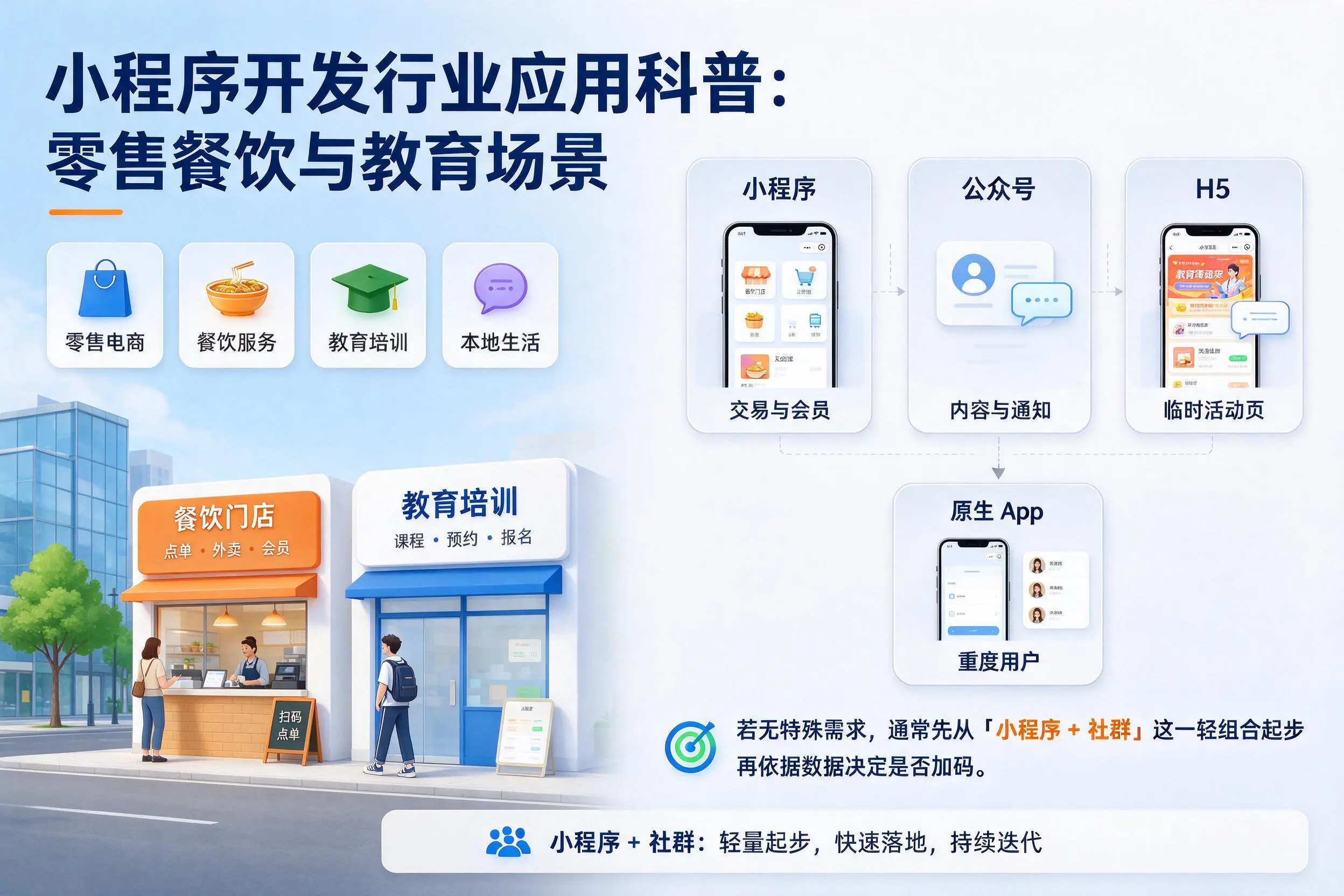 遵义小程序开发行业应用科普:零售餐饮与教育场景