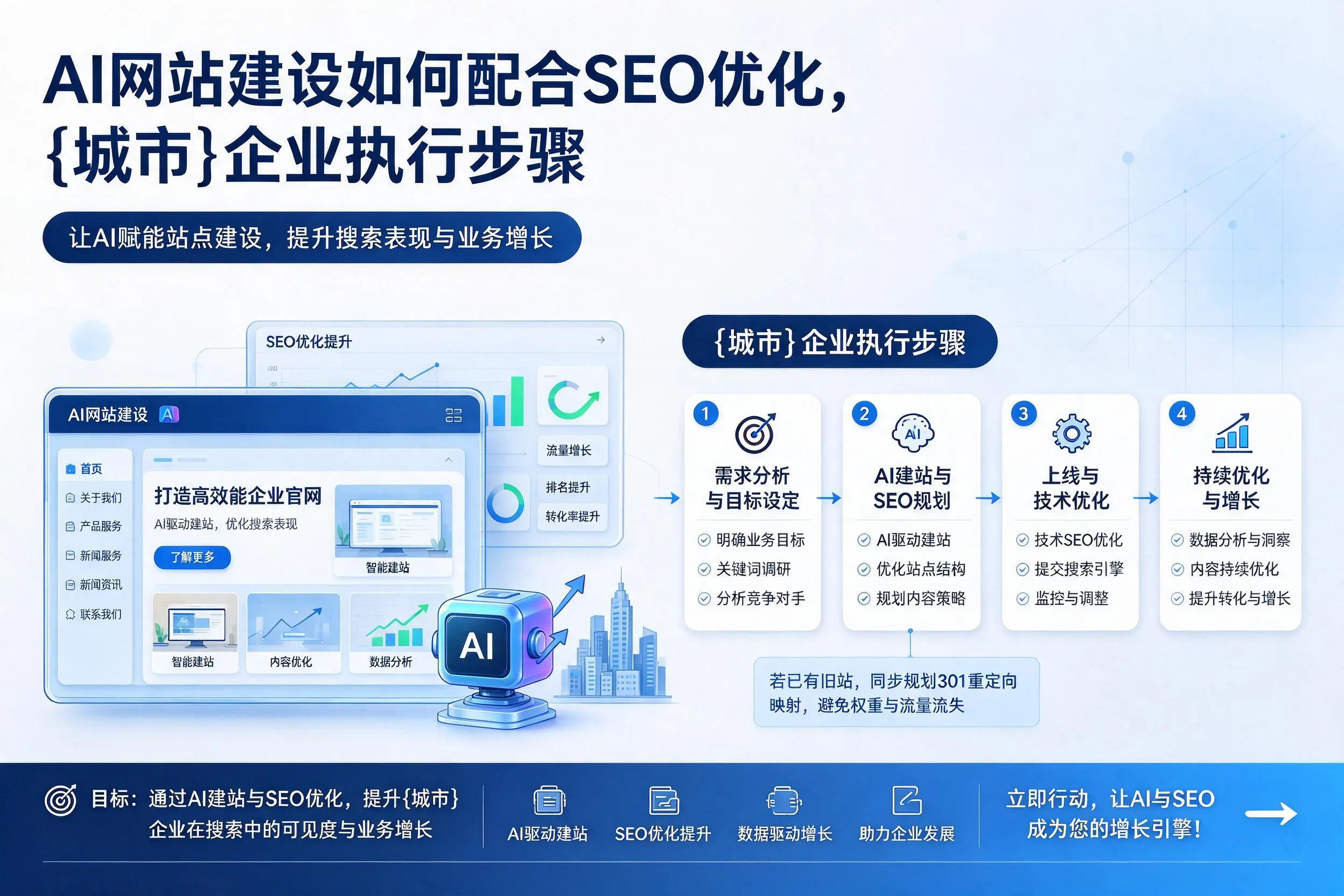 AI网站建设如何配合SEO优化,遵义企业执行步骤